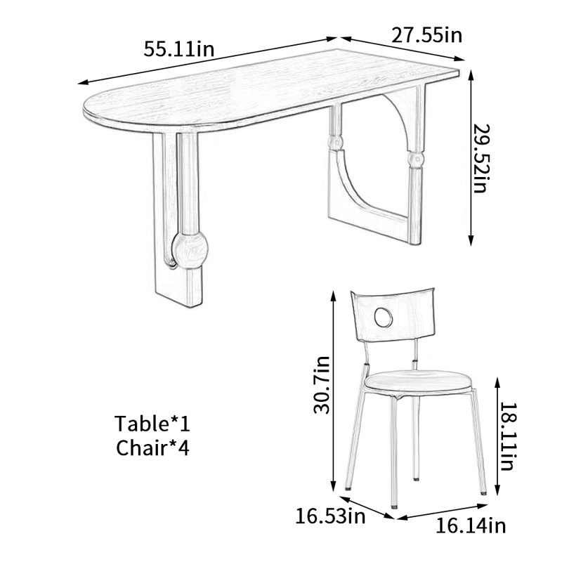 Table de salle à manger Southwold, H 29,52 po x l 55,11 po x P 27,55 po