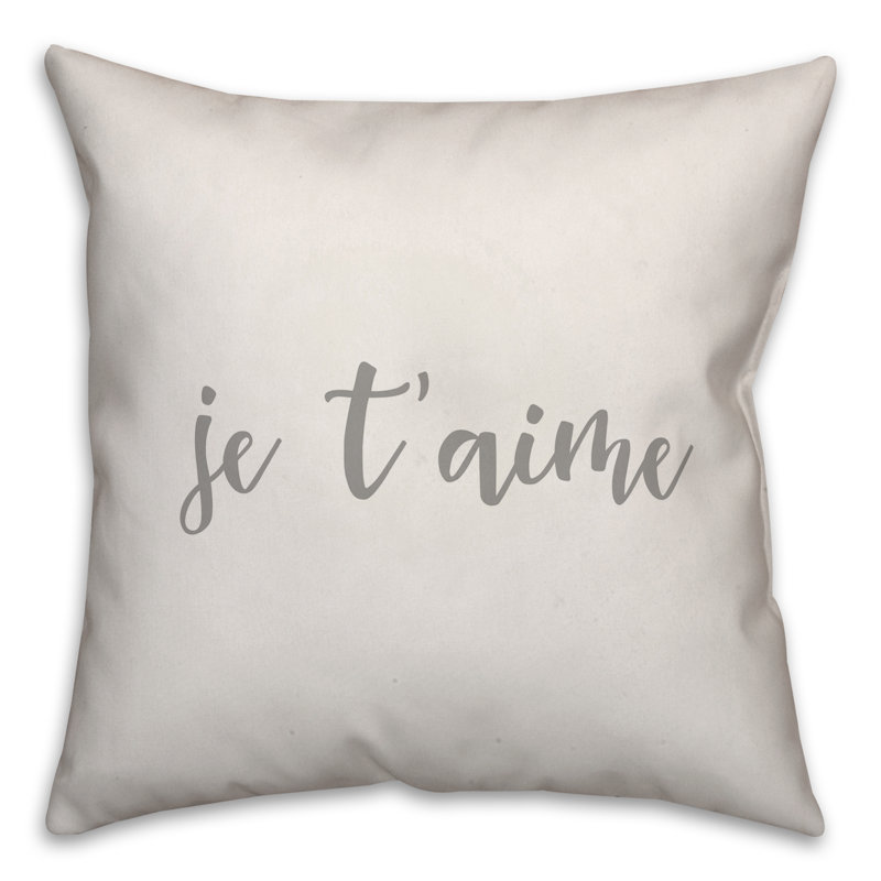  Coussin Je T'Aime, Coussin et housse de coussin, Blanc