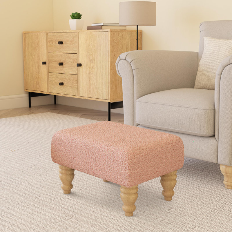 Autryville Wood Turned Leg, Natural, Boucle, Pink