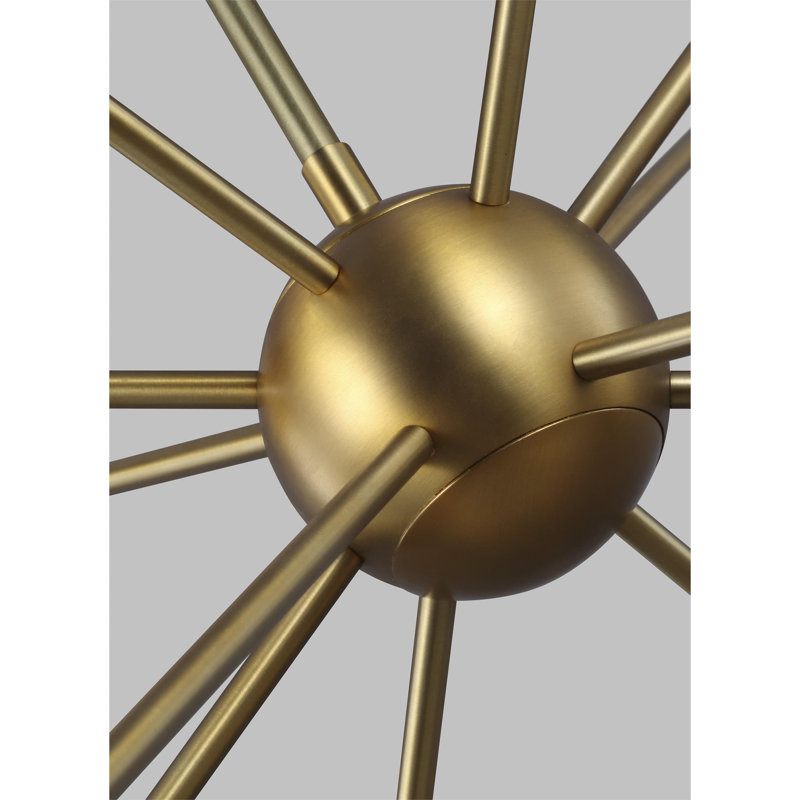 Addley 12 - Light Dimmable Sputnik Chandelier, Burnished Brass