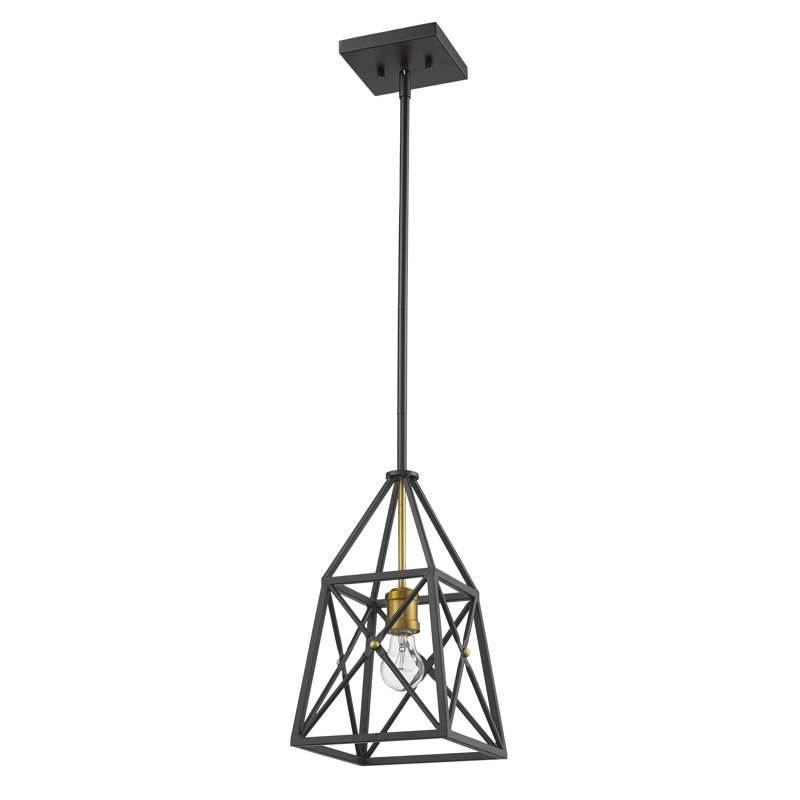 Tolya 1 - Light Single Pendant, Matte Black, Olde Brass