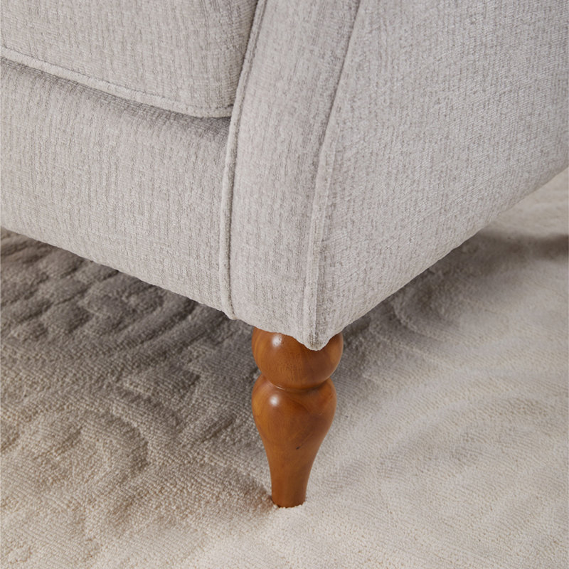 Fauteuil d'appoint rembourré à oreilles avec table d'appoint, Beige