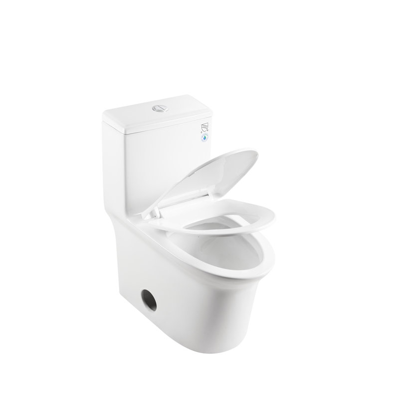 White Ceramic Comfort Height Toilet, 1.1/1.6 Flushing, One, Soft Close Seat, And Approved Ceramic, 15.55 In Height, White, &