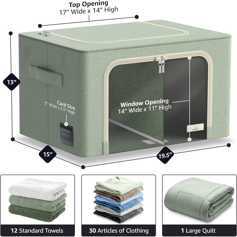 Sac de rangement en tissu Sorbus, Bleu sarcelle