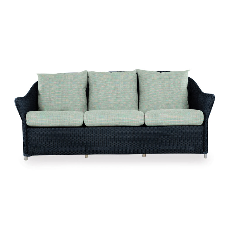 Weekend Retreat Outdoor 3 - Seat Patio Sofa, Ebony, Sailcloth Seagull