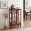 Armoire vitrée 2 portes avec portes en verre trempé, armoires vitrées avec panneau arrière en miroir et tablettes réglables, vitrine lumineuse pour la maison, ampoule de bureau incluse-131283817
