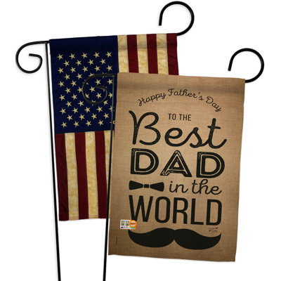 Double Sided 18.5'' H x 13'' W Polyester Father's Day Garden Flag