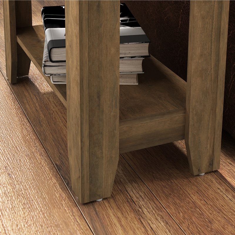 Weddel Basilico End Table with Storage, Knotty Oak
