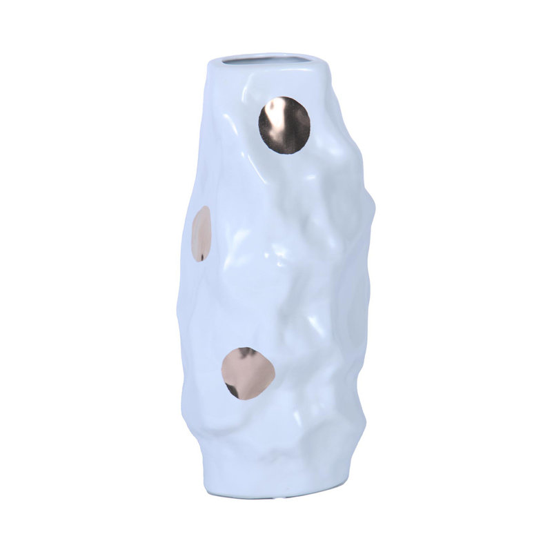 Vase en céramique blanche moderne et élégant avec motif doré