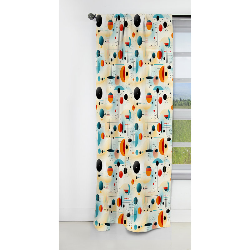 Mcm Abstract Artistry - Rideau Mid-Century - Rideau occultant géométrique - 1 panneau, L 52 po x L 63 po