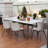 70.8in White Sintered Stone Rectangular Dining Table Chair Set