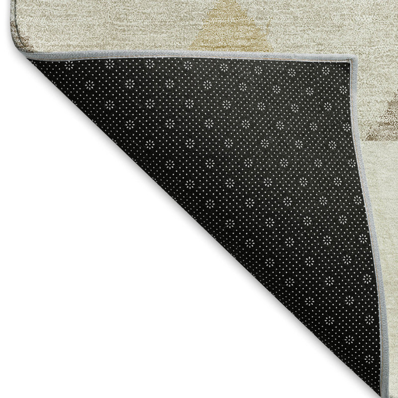 Tapis ivoire Prisco lavable à la machine de qualité supérieure, Rectangulaire 8 pi x 10 pi