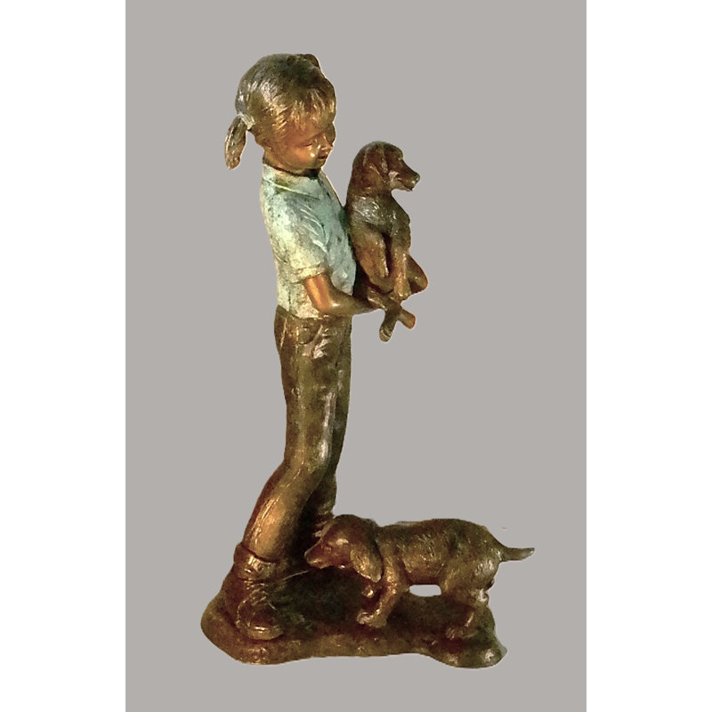 Fille avec des chiens