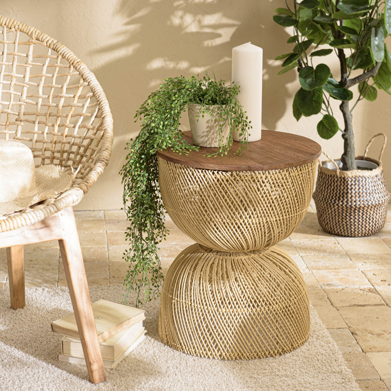 Aadila Block End Table, Beige