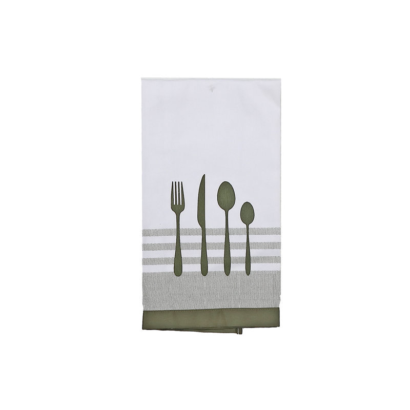 Serviettes de cuisine en coton, Olive