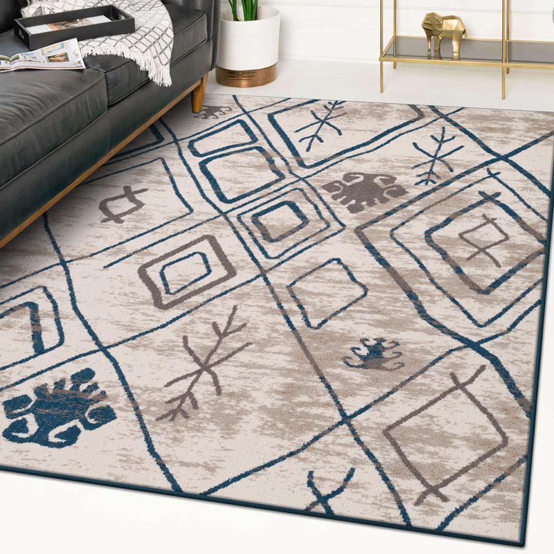 Geometric Indoor Rug, Rectangle 8'10" x 12'6"