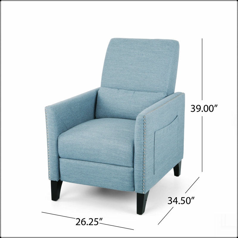 Push Back Recliner, Light Blue
