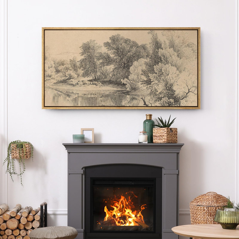 «Sylvan Landscape S Croquis Forest Scene», reproduction d'art sur toile, H 30 po x l 60 po, Naturel