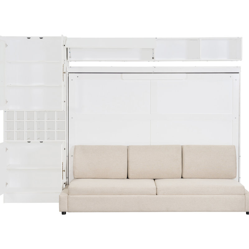 Grand lit avec tablettes, et, blanc - sommeil tranquille, espace de rangement bien rangé, idéal pour les maisons compactes, petits appartements gris, espace de sommeil confortable