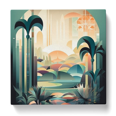 Landscape Art Deco No.3 - Wrapped Canvas
