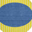 Tapis intérieur lavable rayé rond jaune et bleu 8 pi HomeRoots