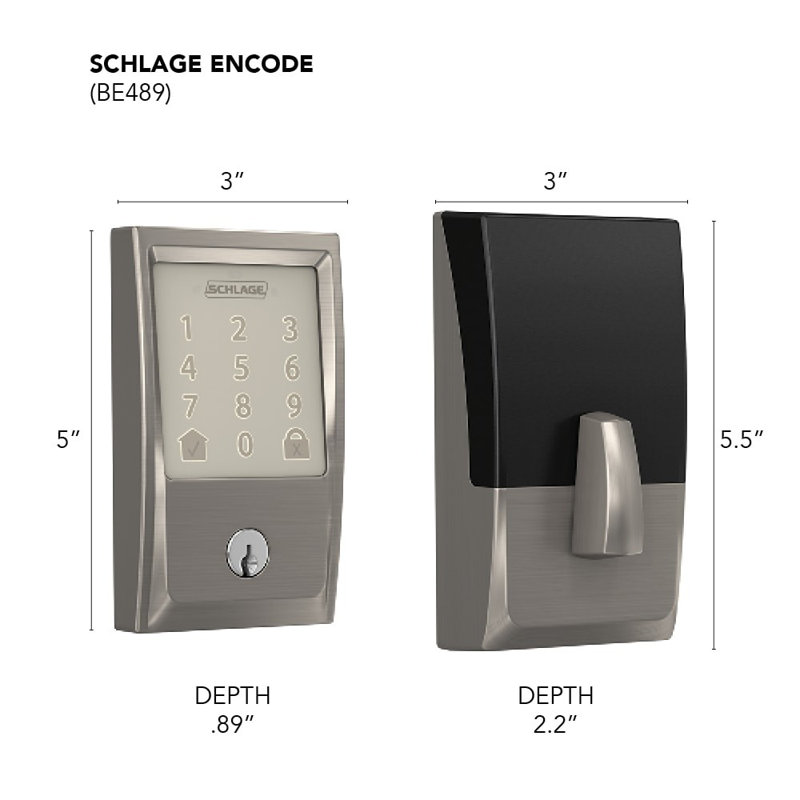 Encode Smart WiFi Deadbolt with Century Trim, Satin Nickel, Yes