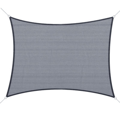 Pare-soleil 13 pi x 20 pi gris Et. Pour patio, terrasse, cour. Livré avec une corde d'installation avec dispositif de blocage. Pour l'équipement de montage