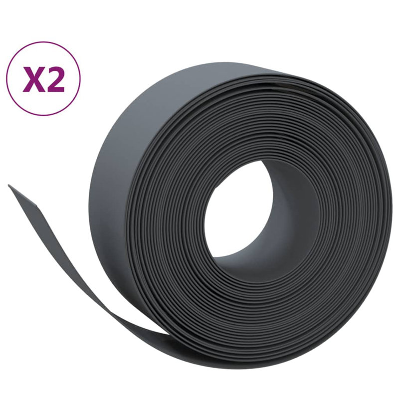Auguster Polyethylene Plastic Lawn Edging, Grey, 20cm H x 100cm W