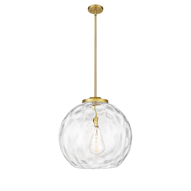 1 - Light Single Drop Pendant Pendant, Satin Gold