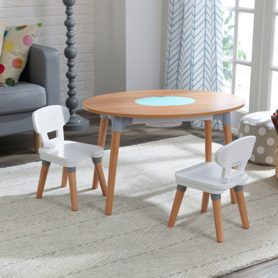 Ensemble de table de jeu et de chaises pour enfants Mid Century 3 pièces