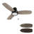 48" DC Motor 3 Reversible Blades Pull-chain Ceiling Fan with LED  Light