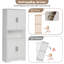 Grand garde-manger blanc, unité autoportante de 70 pouces avec portes et tablettes réglables pour un rangement dans plusieurs pièces-558704327