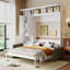 Grand lit escamotable mural avec canapé et tablettes, conception compacte pour une vie compacte-1472810510