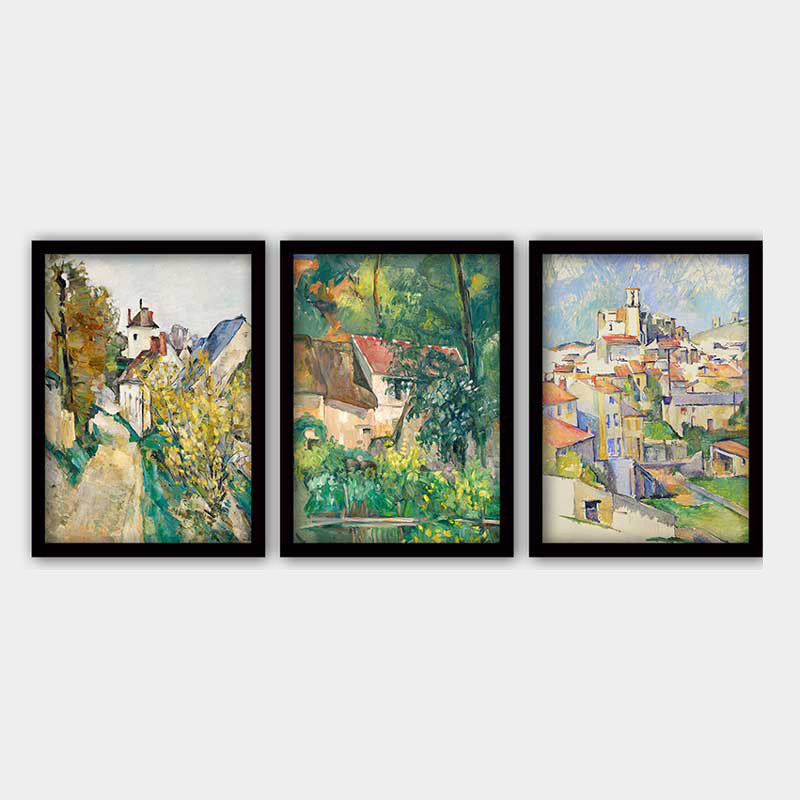 Stunning Decorative Framed Painting Set (3 Pieces), 21.7 x 29.5 Inches Each | 100% Wooden Frame with 0.8 Inch Polystyrene | UV Digital Printing | Perfect for Living Room, Office & Gallery Wall Decor