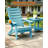 Outdoor Folding Adirondack Chair All Weather HIPS Oversized Fire Pit Chair with Cup Holder Plastic Adirondack Chair for Patio, Garden, Lawn, Pool, Blue-1139293133