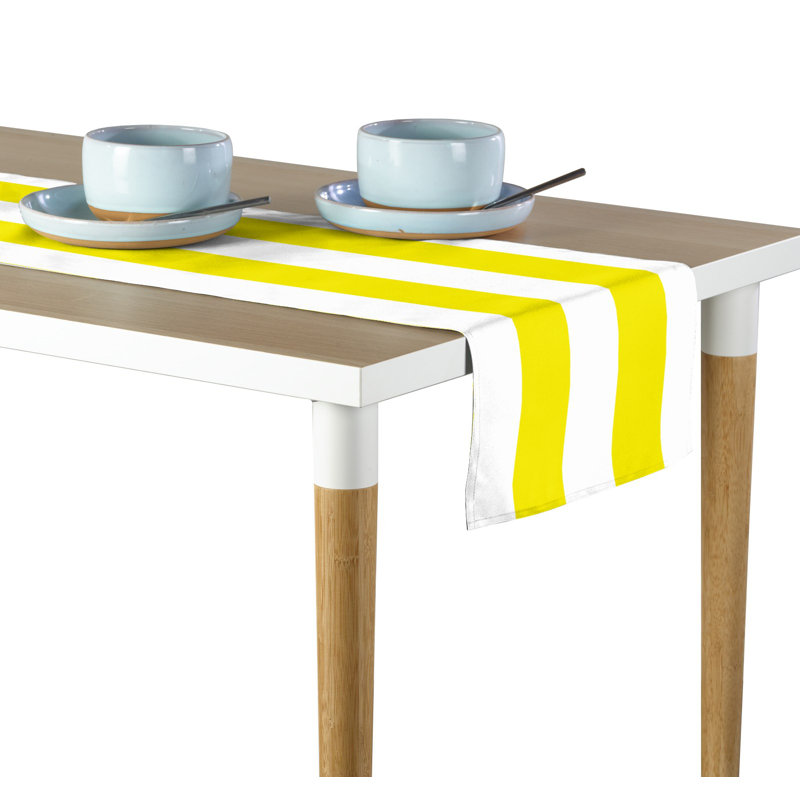 Yellow Striped Table Runner 72" x 12", 72" L x 12" W, Yellow