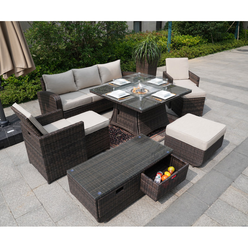 8 - Person Patio Conversation Set with Cushions