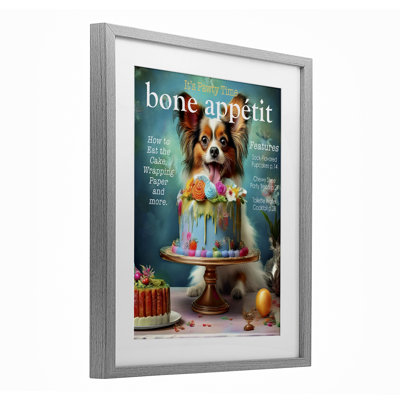 «Bone Appetit Dog Magazine», reproduction sous verre encadrée, design par Grotto Studios