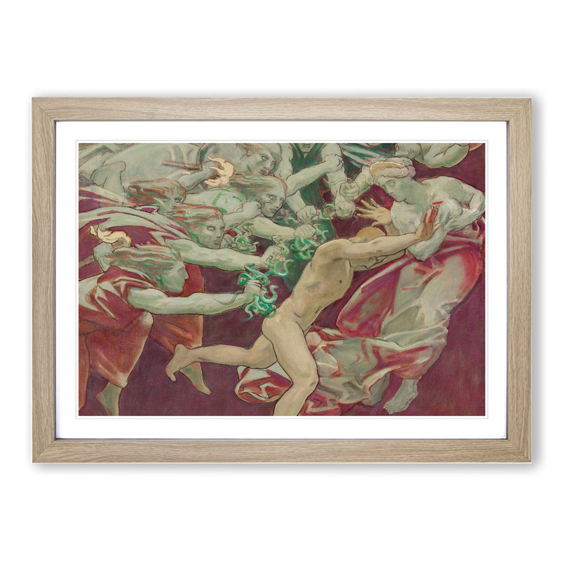 Orestes and the Furies by John Singer Sargent - Framed Print, 36cm H x 48cm W x 2cm D, Oak Framed