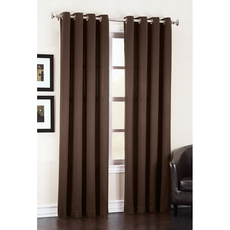 Panneau de rideau à oeillets à économie d'énergie thermique - Basics by Wayfair ™, Chocolat, l 54" x L 95"