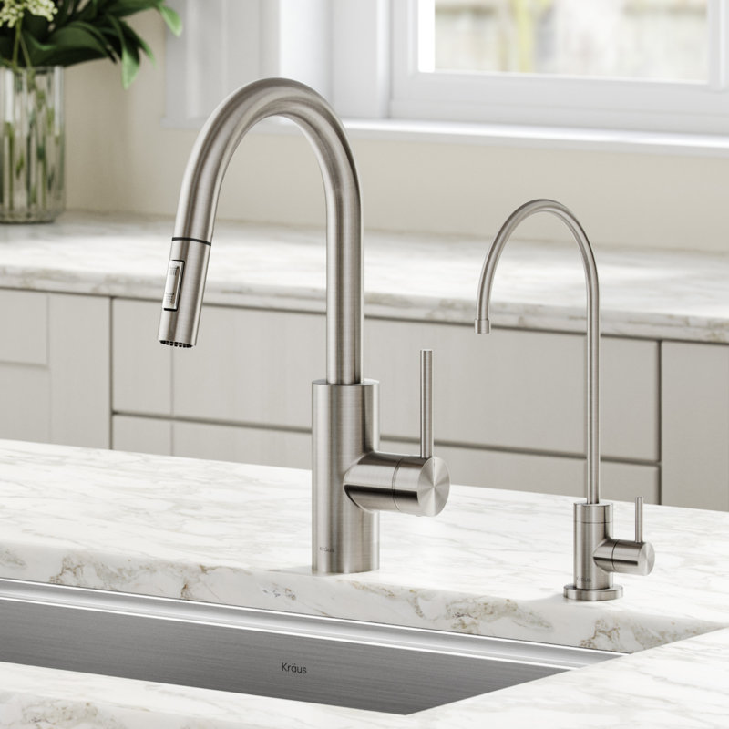 KRAUS Oletto Pull-Down Kitchen Faucet, Spot Free Stainless Steel