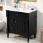 Meuble-lavabo moderne de 30 pouces avec lavabo en céramique et armoire de rangement | Idée cadeau-1621987130-1621987124