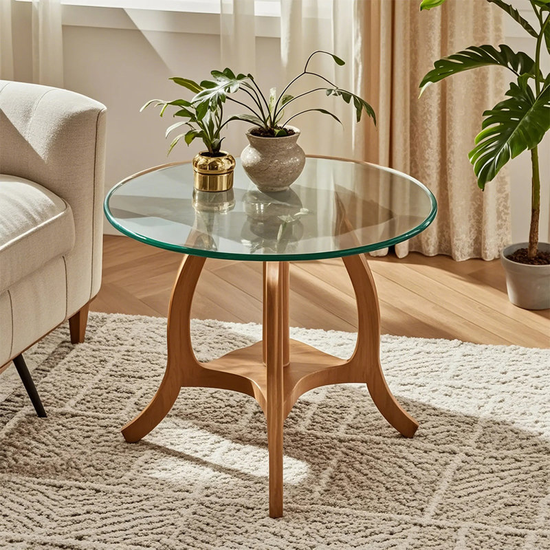 Plateau de table en verre trempé, H 0,25 po x L 18 po x l 18 po