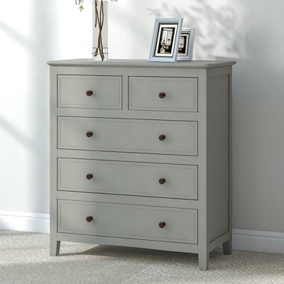 Commode 5 tiroirs en bois massif