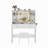 White Makeup Vanity Desk with LED Mirror, Charging Station, 2 Drawers and Stool