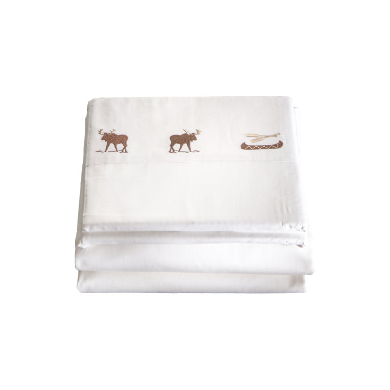Percale Animal Print Sheet Set, Twin Sheet Set + Fitted Sheet + 2 Pillowcases