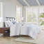 Housse de couette en coton double / grand - 5 pièces de style moderne avec fermeture à boutons et couvre-oreillers décoratifs multicolores contrastants-122457736
