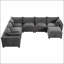 Upholstered 117.5 " Chenille U-Shaped Sectional with Ottoman-1433327129