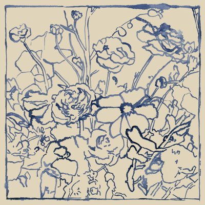 Croquis floral indigo II