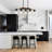 5-Light Kitchen Pendant Light, Two-Tier Wood Chandelier